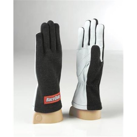 RACEQUIP 350002 Non SFI Basic Race Glove; Black - Small RQP-350002